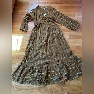 World Market Brown Long Sleeve Dress | NWT